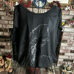 Y2K Club B USA Mid Sleeve Graphic Floral Top Sz S